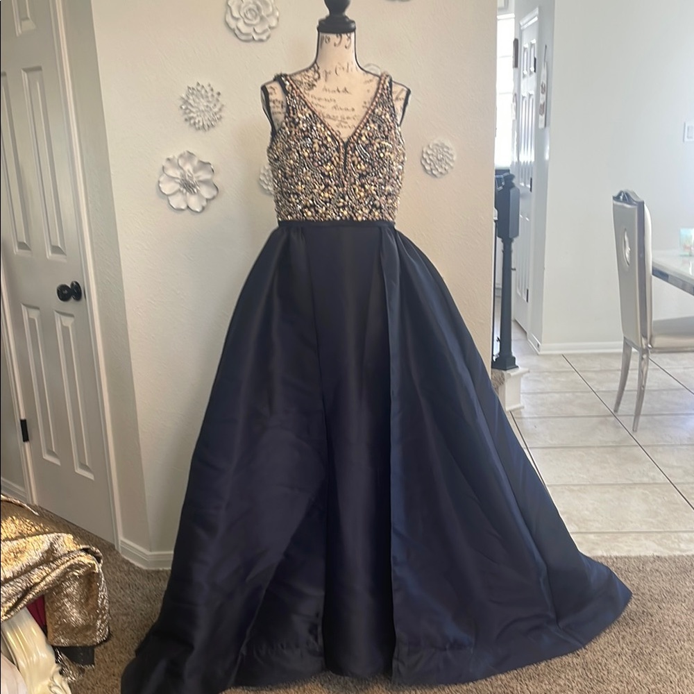 Mac Duggal Navy Dress